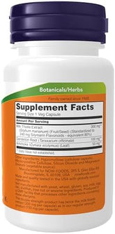 NOW Foods, Milk Thistle, Double Strength, 300 mg, 50 Veg Capsules